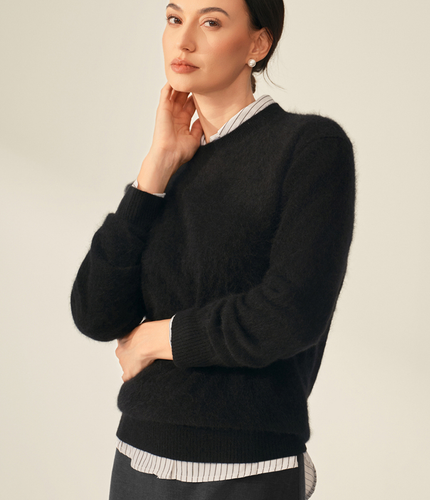 Le Pull Col Rond Cachemire Brossé Erenia