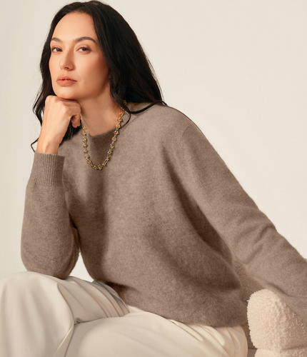 Le Pull Col Rond Cachemire Brossé Erenia