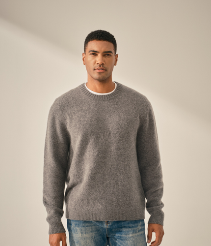 Le Pull Col Rond Cachemire Brossé Hagatan