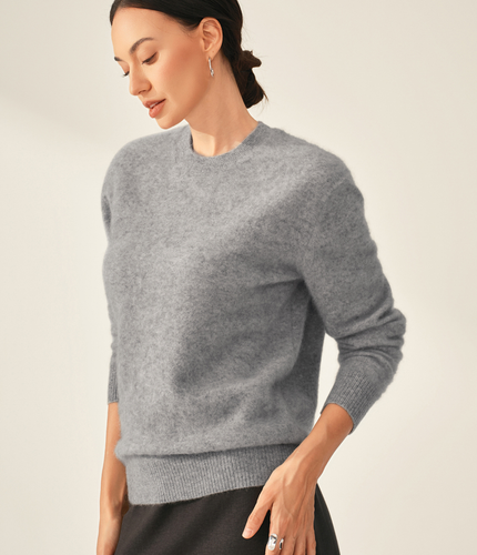 Le Pull Col Rond Cachemire Brossé Erenia