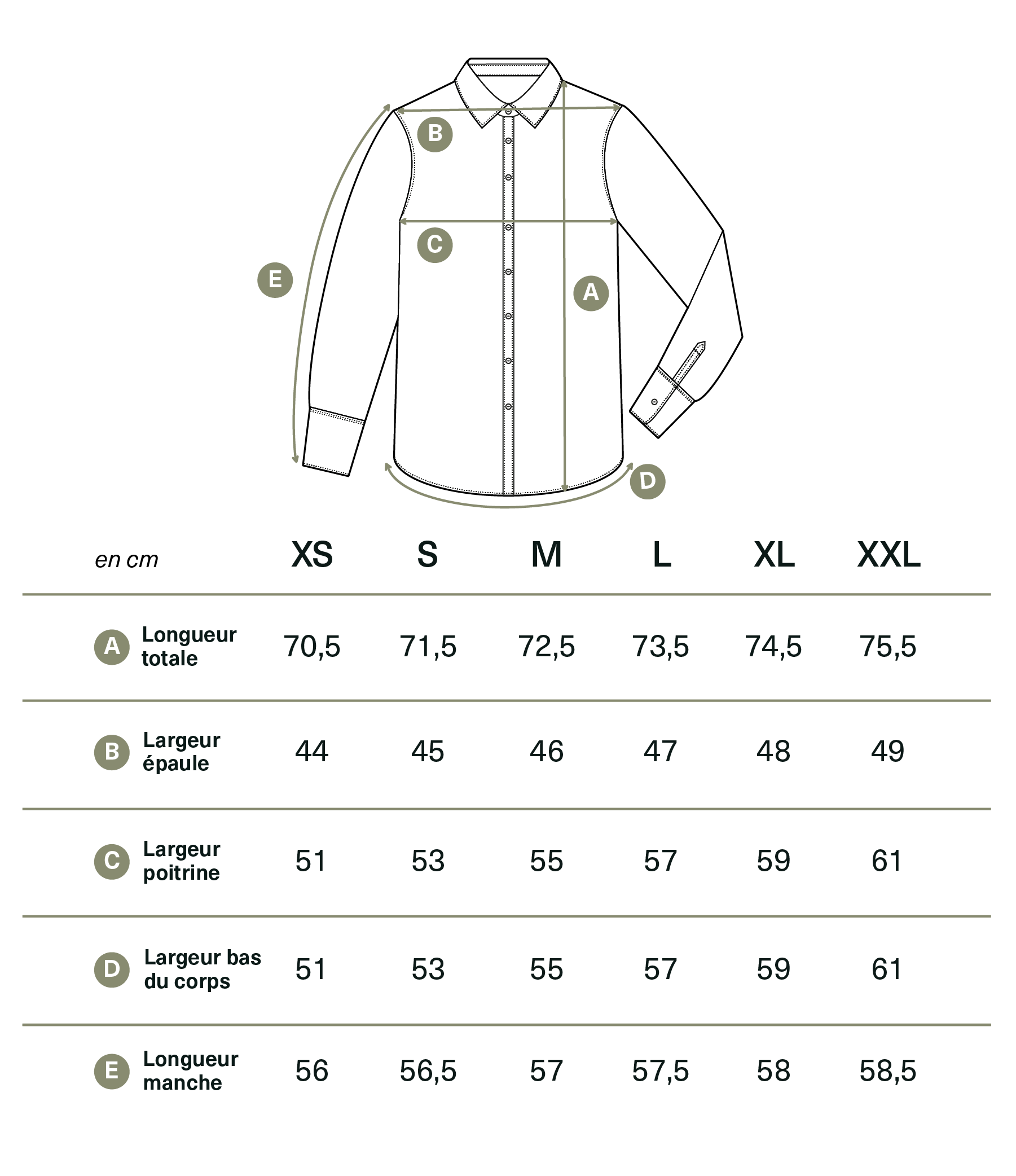 Guide de discount taille chemise